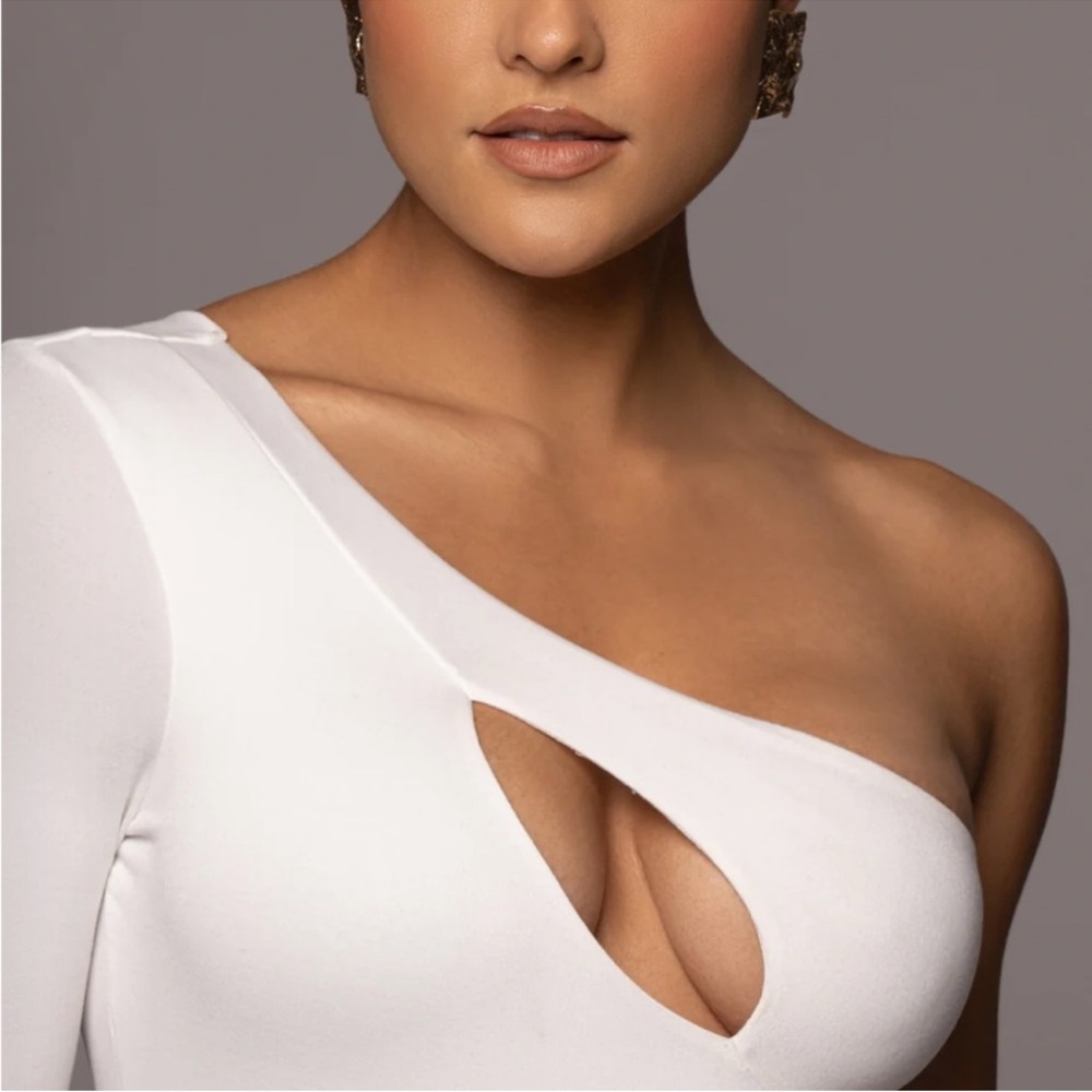 JLuxLabel White Darla Keyhole Bodysuit